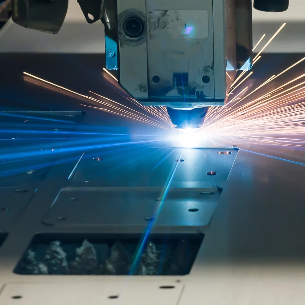 Metal being cut out